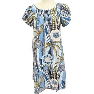 Royal Creations Floral Cap Sleeves‎ 100% Cotton Hawaiian Dress Medium RARE VTG